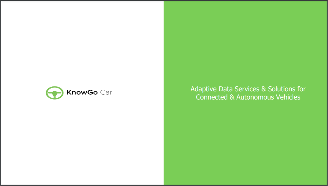 KnowGo Car data management and services platform for connected vehicles - PPT Cover
