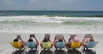 reading at the beach